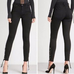 GOOD AMERICAN Good Legs Crop High Rise Lace Jeans